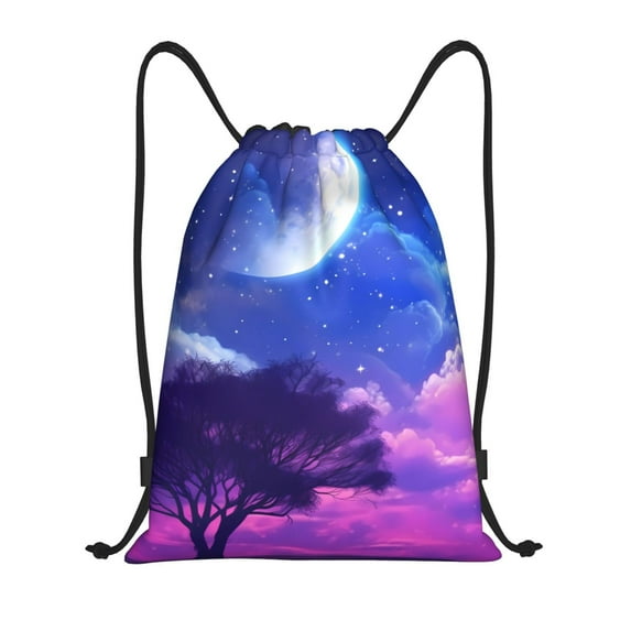 Bingfone Dreamy Colorful Starry Sky Drawstrings Backpacks Bags for Men Women Gym Drawstrings Bag-Small