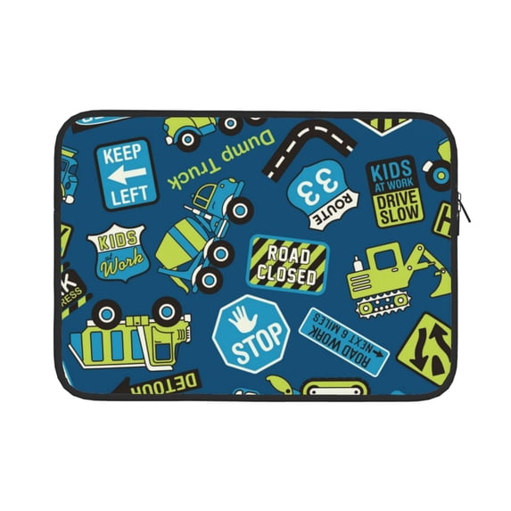 Bingfone Dump Truck Laptop Sleeve Case 15 Inch, 360° Protective Computer Carrying Bag