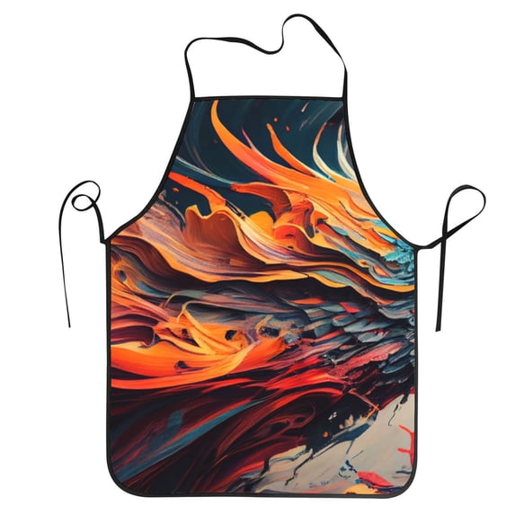 Bingfone Dynamic Fire Bird Art for Tie-up Apron, Unisex Waterproof and Stain-Resistant Bib Apron for Kitchen Garden Painting