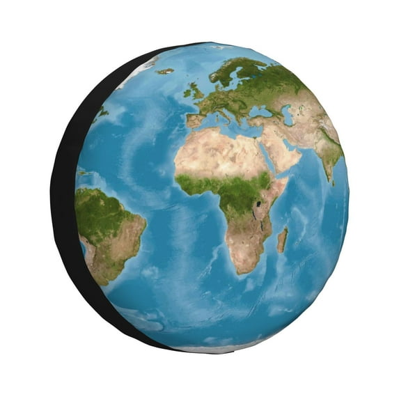 Bingfone Earth View World Map Spare Tire Cover Weatherproof Universal Wheel Protectors For Rv Camper Travel Trailer Suv Truck 17 Inch