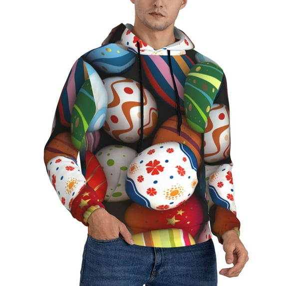 Bingfone Easter Egg Men'S Drawstring Hoodie Long Sleeve Pocket Sweatshirts-4x-Large