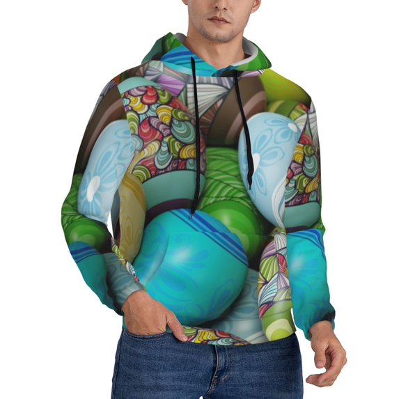 Bingfone Easter Egg1 Men'S Drawstring Hoodie Long Sleeve Pocket Sweatshirts-X-Large