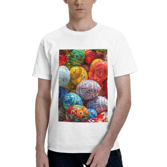 Bingfone Easter Eggs Men'S Loose Fit Short-Sleeve Pocket T-Shirt