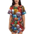 thumbnail image 1 of Bingfone Easter Eggs Print Pajamas Sets for Women Soft Short-Sleeved Pjs with Lounge Shorts Two Piece Sleepwear, 1 of 8