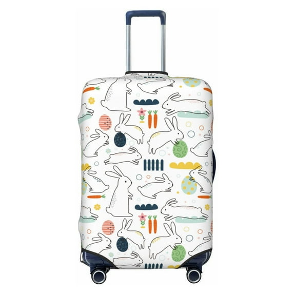 Bingfone Easter Rabbit Luggage Cover Washable Suitcase Cover Protector Anti-scratch Suitcase cover Fits 18-32 Inch Luggage