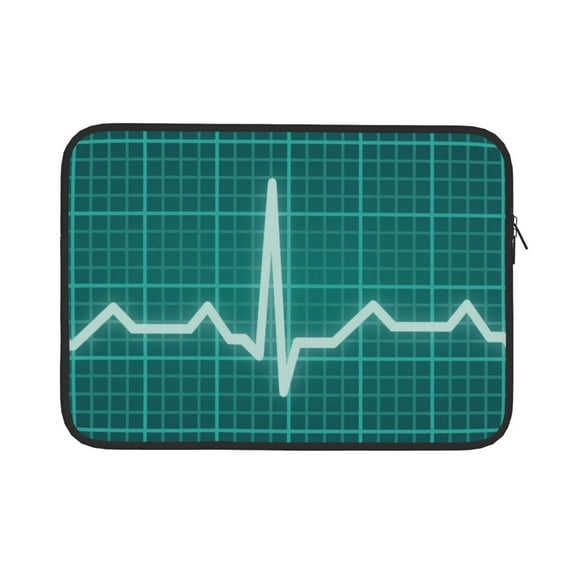 Bingfone Ecg Wave Laptop Sleeve Case 15 Inch, 360° Protective Computer Carrying Bag