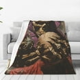Bingfone Eerie Skull Holding Another Print Flannel Fleece Blanket Throw Blanket for Bed,Sofa
