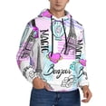 thumbnail image 1 of Bingfone Eiffel Tower And Hearts Men'S Drawstring Hoodie Long Sleeve Pocket Sweatshirts-Medium, 1 of 9