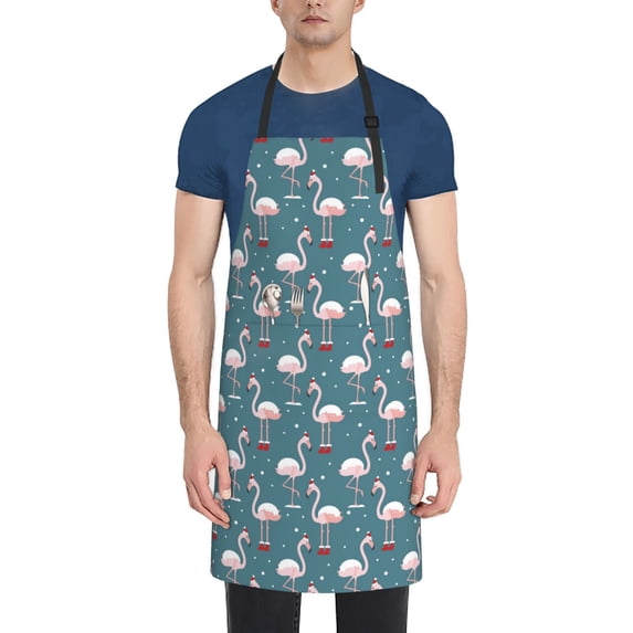 Bingfone Elegant Flamingo Apron Gifts For Men, Women Professional Grade Chef Apron for Kitchen,BBQ & Grill