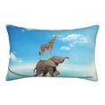 thumbnail image 1 of Bingfone Elephant Giraffe Overcomes Fear By Walking On High Rope Standard Size Pillowcase, Long Staple Pure Cotton Envelope Closure Pillow Cover,16"X24", 1 of 9