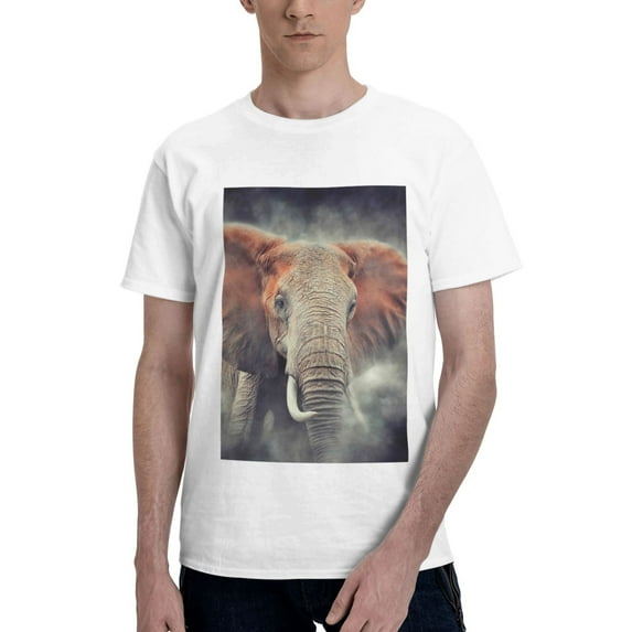 Bingfone Elephant In Smoke Men'S Loose Fit Short-Sleeve Pocket T-Shirt