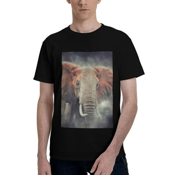 Bingfone Elephant In Smoke Men'S Loose Fit Short-Sleeve Pocket T-Shirt