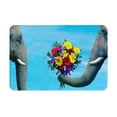 thumbnail image 1 of Bingfone Elephant Trunk Couple Flowers Door Mat 16"X24" Front Entrance Non-Slip Low Profile Washable For Entryway, 1 of 9