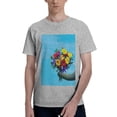 thumbnail image 1 of Bingfone Elephant Trunk Couple Flowers Men'S Loose Fit Short-Sleeve Pocket T-Shirt, 1 of 7