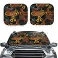 thumbnail image 1 of Bingfone Embroidery Chicken Rooster And Sunflowers Print 2-Piece Sun Shade Front Windshield - Foldable Car Front Window Sunshades For Most Sedans Suv Truck - Medium, 1 of 7