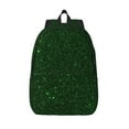 Bingfone Emerald Green Sparkling Print Canvas College Laptop Backpack