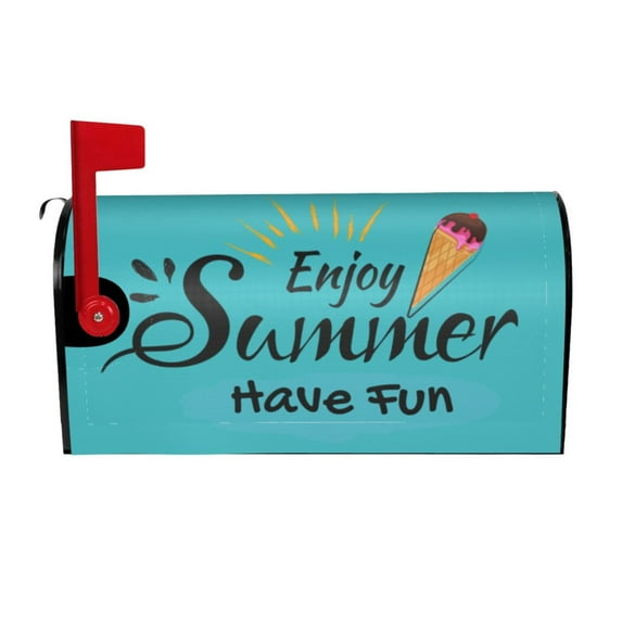 Bingfone Enjoy Summer Magnetic Mailbox Cover Standard Size For Garden Yard Outdoor Decorations-25.5x21 In
