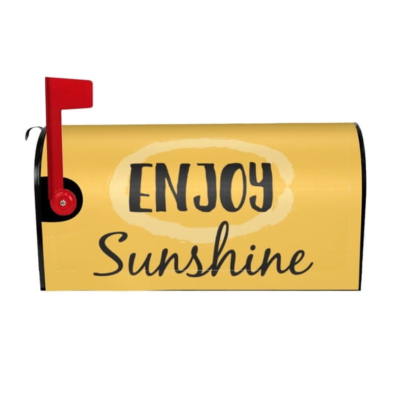 Bingfone Enjoy Sunshine Magnetic Mailbox Cover Standard Size For Garden Yard Outdoor Decorations-21x18 In