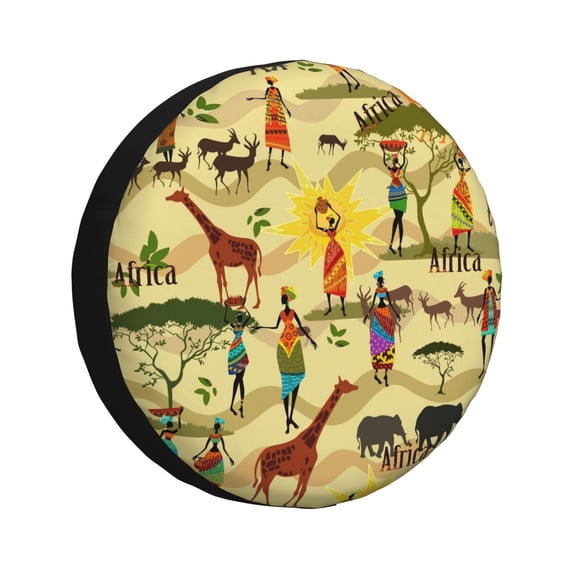 Bingfone Ethnic African Spare Tire Cover Weatherproof Universal Wheel Protectors For Rv Camper Travel Trailer Suv Truck 16 Inch