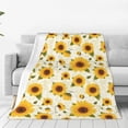 thumbnail image 1 of Bingfone European-style Pattern Sunflower A Print Flannel Fleece Blanket Throw Blanket for Bed,Sofa,Couch,Travel,Camping(80"x60" ), 1 of 8