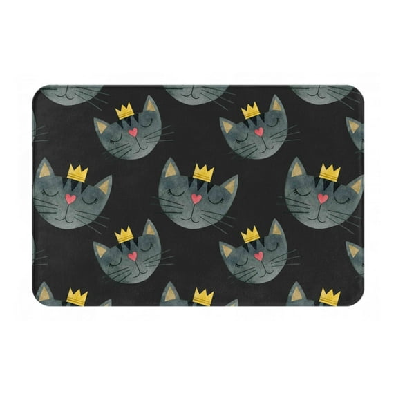 Bingfone Faces Of The Cat Door Mat 16"X24" Front Entrance Non-Slip Low Profile Washable For Entryway