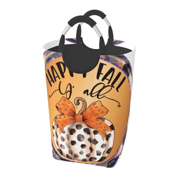 Bingfone Fall Farmhouse Pumpkins1 Laundry Hamper,Large Canvas Fabric Lightweight Storage Basket Toy Organizer Dirty Clothes Collapsible