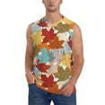 thumbnail image 1 of Bingfone Fall Maple Leaves Pattern Men's Tank Tops Workout Sleeveless Tee Shirts Running Beach Tanks for Men-Large, 1 of 8