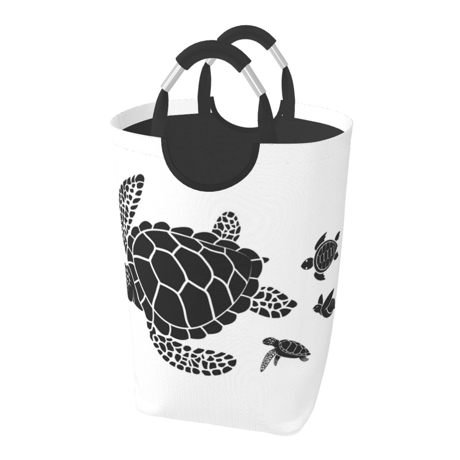 Bingfone Family Of Sea Turtles Laundry Hamper,Large Canvas Fabric Lightweight Storage Basket Toy