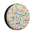thumbnail image 1 of Bingfone Famous Places Spare Tire Cover Weatherproof Universal Wheel Protectors For Rv Camper Travel Trailer Suv Truck 17 Inch, 1 of 9