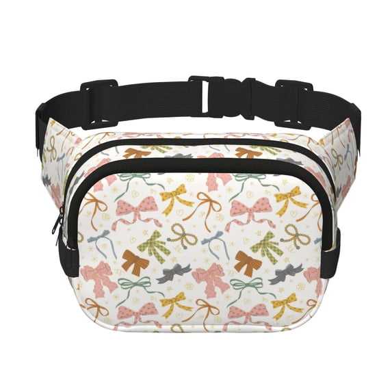 Bingfone Fanny Packs for Women Fashion Waist Packs Bag with Adjustable Strap Waterproof Everywhere Crossbody Belt Bag for Workout Running Travelling( Colorful Bow Knots1 )