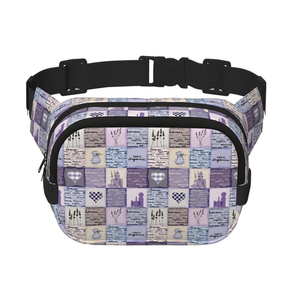 Bingfone Fanny Packs for Women Fashion Waist Packs Bag with Adjustable Strap Waterproof Everywhere Crossbody Belt Bag for Workout Running Travelling( Lavender Flowers )
