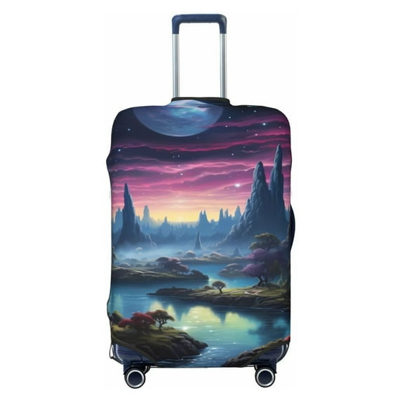 Bingfone Fantasy Landscape Starry Night Luggage Cover Washable Suitcase Cover Protector Anti-scratch Suitcase cover Fits 18-32 Inch Luggage (No luggage included)