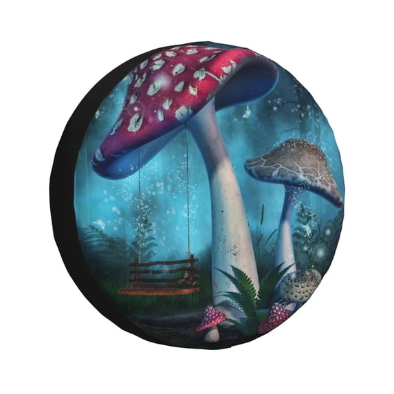 Bingfone Fantasy Mushrooms Spare Tire Cover Weatherproof Universal Wheel Protectors For Rv Camper Travel Trailer Suv Truck 17 Inch