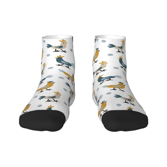Bingfone Farm Roosters Design Patterned Men'S Women'S Casual Cotton Socks