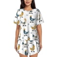 thumbnail image 1 of Bingfone Farm Roosters Print Pajamas Sets for Women Soft Short-Sleeved Pjs with Lounge Shorts Two Piece Sleepwear, 1 of 8