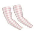 thumbnail image 1 of Bingfone Farmers Gardening Sleeves Sun Protection Arm Cooling Sleeves for Women Men with Thumb Hole - Pink Checkboard, 1 of 8
