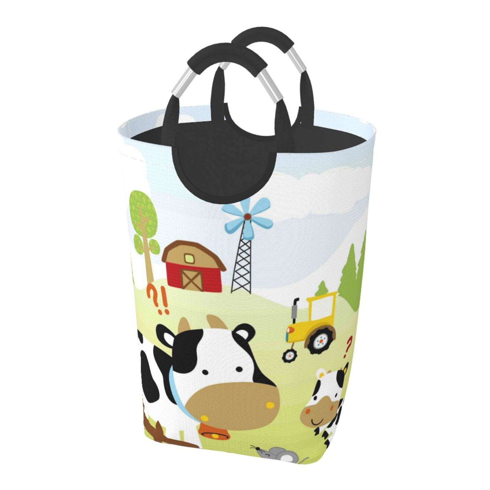 Bingfone Farmfield With Cute Animals Laundry Hamper,Large Canvas Fabric