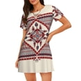 thumbnail image 1 of Bingfone Fashion Tatreez Nightgowns for Women Sleep Shirts Short Sleeve Nightshirt Pullover Nightdress Soft Sleepwear, 1 of 6