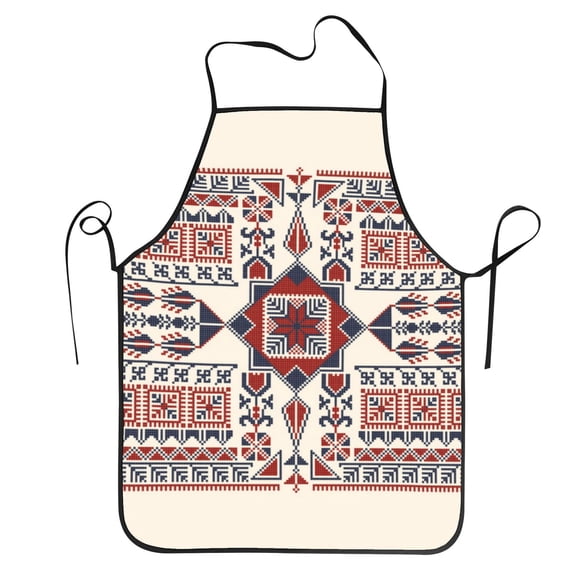 Bingfone Fashion Tatreez1 for Tie-up Apron, Unisex Waterproof and Stain-Resistant Bib Apron for Kitchen Garden Painting