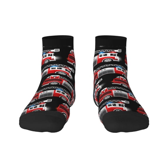 Bingfone Fire And Rescue Truck Design Patterned Men'S Women'S Casual Cotton Socks