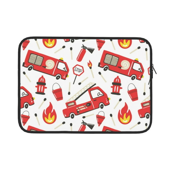 Bingfone Fire Truck Laptop Sleeve Case 13 Inch, 360° Protective Computer Carrying Bag