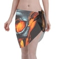thumbnail image 1 of Bingfone Flame Metal Skull Women's Sarong Swimsuit Cover Ups Bathing Suit Coverups Chiffon Beach Wrap Skirts, 1 of 6