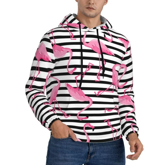 Bingfone Flamingos Men'S Drawstring Hoodie Long Sleeve Pocket Sweatshirts-3x-Large
