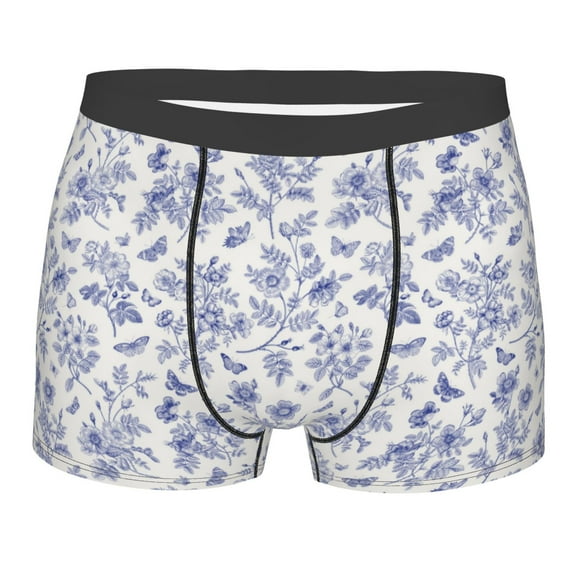 Bingfone Floral Butterfly Men's Underwear - Casual Stretch Boxer Briefs-Small
