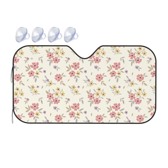 Bingfone Floral Car Windshield Sunshade,Sun Foldable Sun Shield Sun Visor for Car - Small