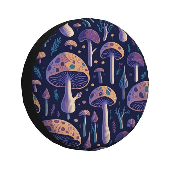 Bingfone Floral Hippie Mushrooms Spare Tire Cover Weatherproof Universal Wheel Protectors For Rv Camper Travel Trailer Suv Truck 17 Inch