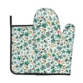 thumbnail image 1 of Bingfone Floral In Teal Print Oven Mitts Pot Holders Set 2 PCS for Kitchen for Cooking Grilling Baking BBQ Pot Holders Cook Essentials, 1 of 7