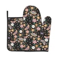 thumbnail image 1 of Bingfone Floral Insects Print Oven Mitts Pot Holders Set 2 PCS for Kitchen for Cooking Grilling Baking BBQ Pot Holders Cook Essentials, 1 of 7