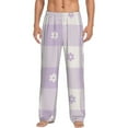 thumbnail image 1 of Bingfone Floral Purple Buffalo Plaid Mens All Over Print Sleep Pajama Pants-X-Large, 1 of 9