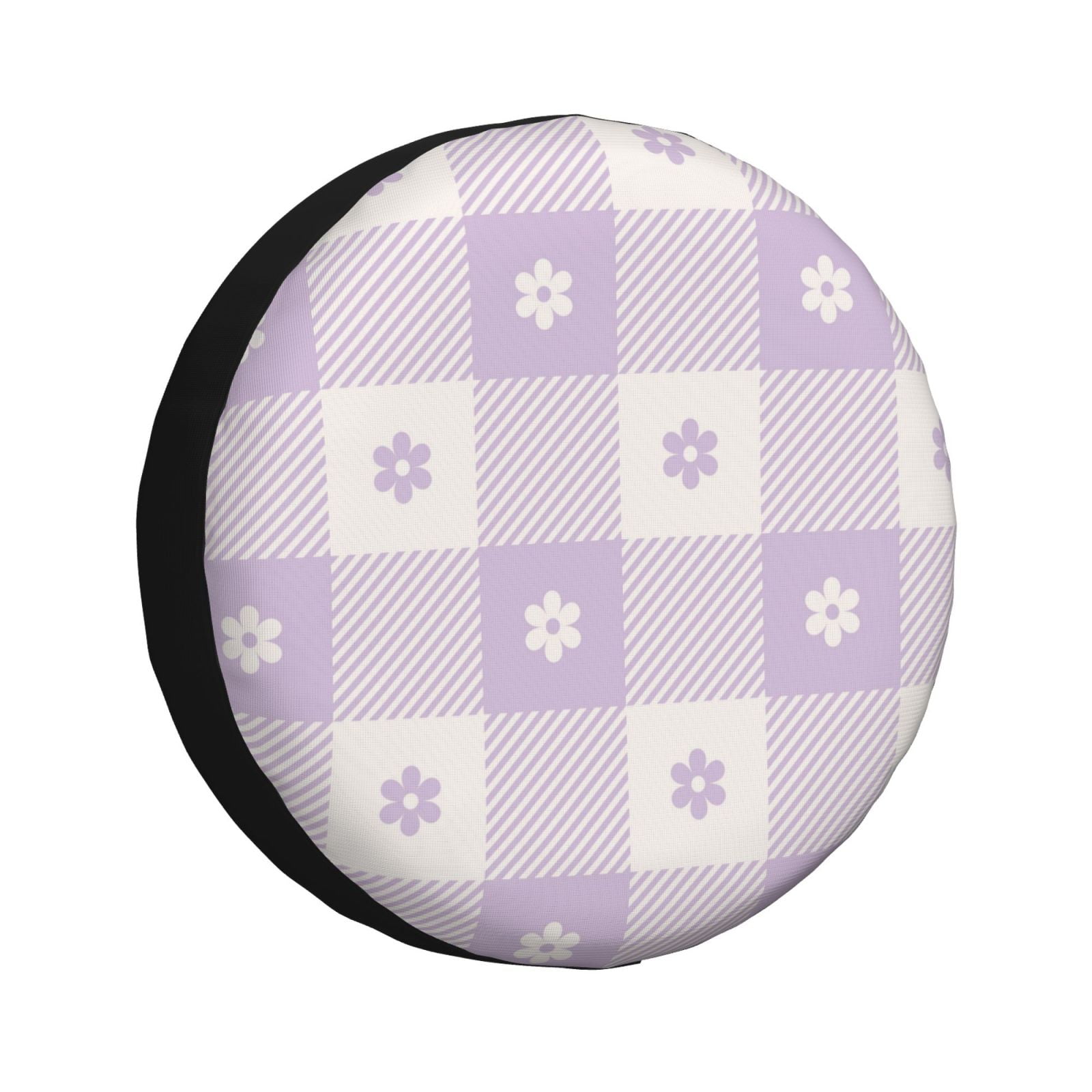 Bingfone Floral Purple Buffalo Plaid Spare Tire Cover Weatherproof ...